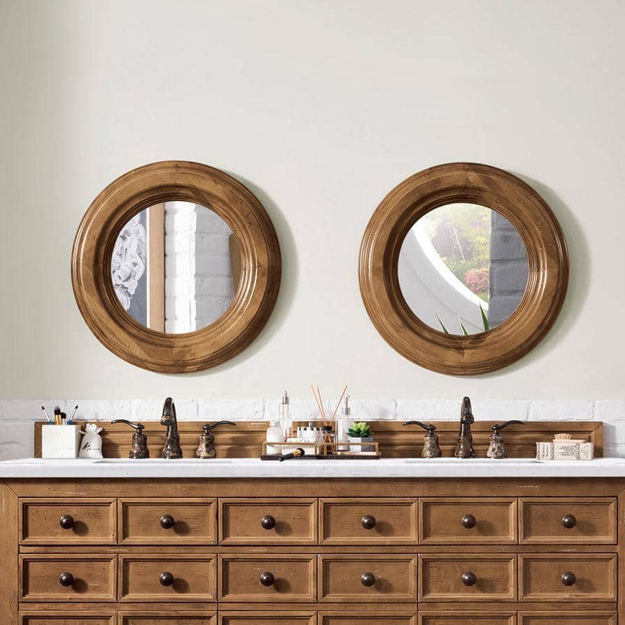 James Martin Vanities Malibu 26" Circular Wall Mirror in Honey Alder