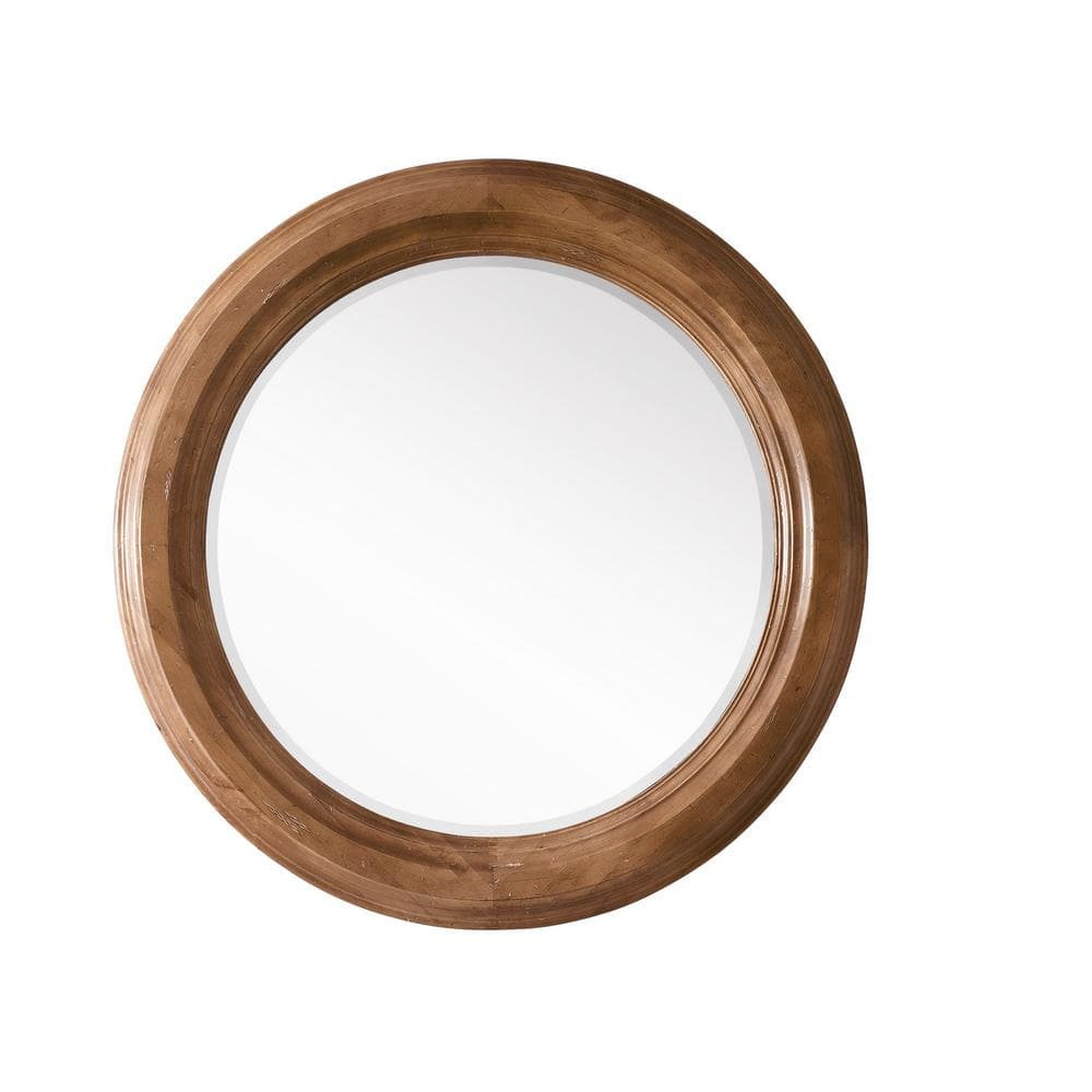 James Martin Vanities Malibu 40" Circular Wall Mirror in Honey Alder