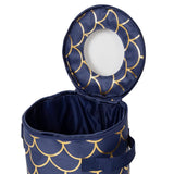 Honey-Can-Do Navy/Gold Scallop Set of 3 Round Dinnerware Storage Box