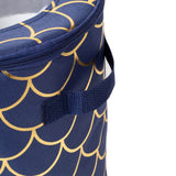 Honey-Can-Do Navy/Gold Scallop Set of 3 Round Dinnerware Storage Box