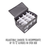 Honey-Can-Do Gray Polyester Stemware Storage Box