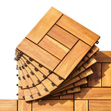 1 ft. W x 1 ft. L Eucalyptus Interlocking Wooden Deck Tile in Brown(Set of 10)