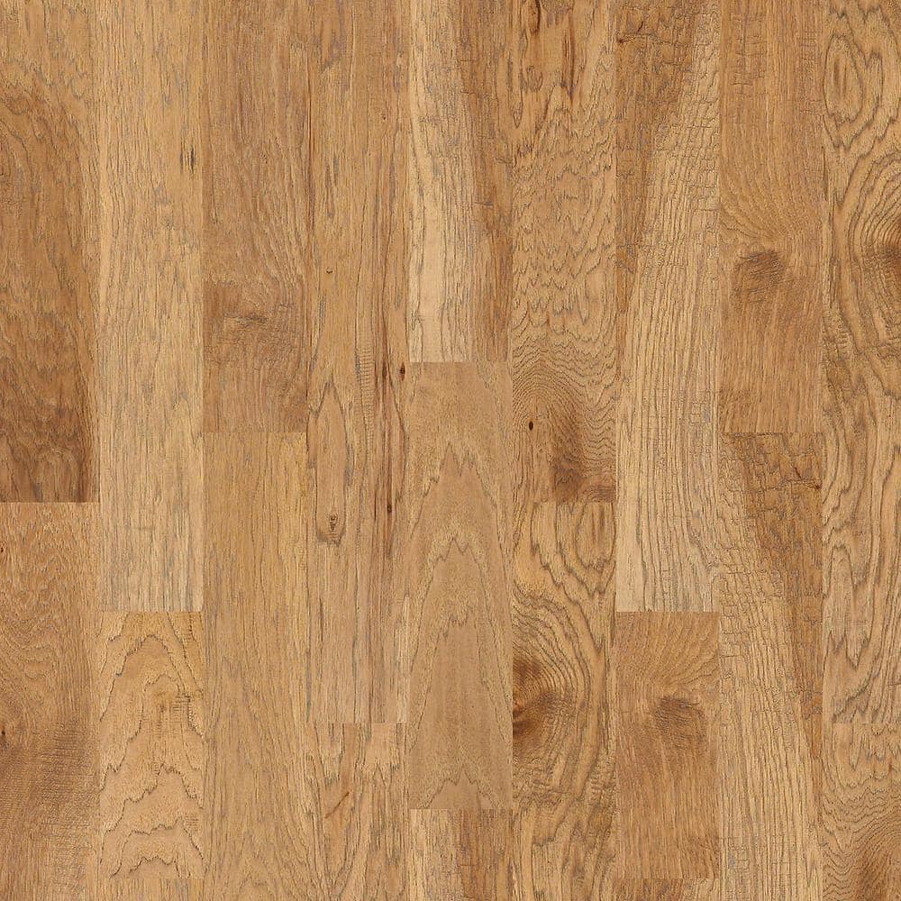 Shaw Canyon Honey Hickory 3/8 In. T X 6.3 in. W Tongue and Groove Scraped Engineered Hardwood Flooring (30.48 sq.ft./case)