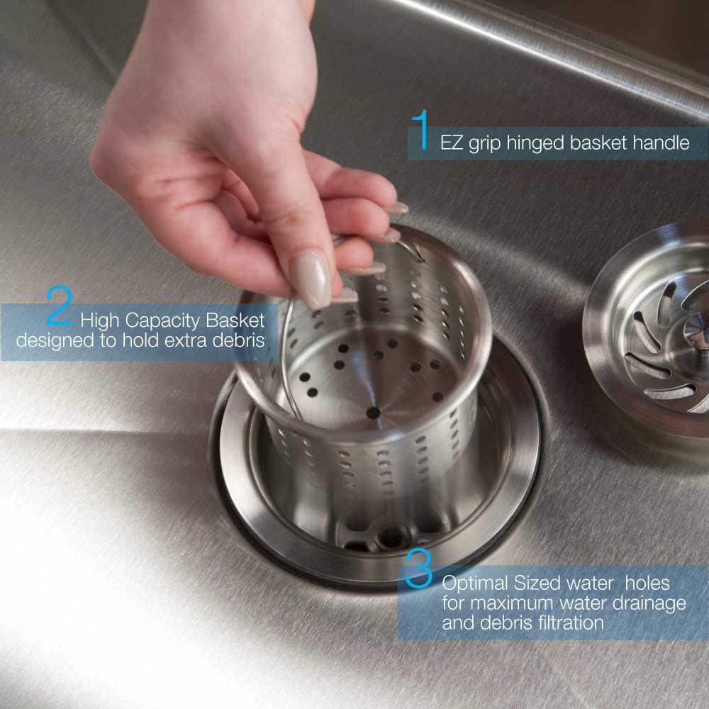 HOUZER Hi-Capacity Deep Basket Strainer 190-9300 for Utility Sinks