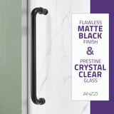 ANZZI Leon 60 in. x 76 in. Frameless Sliding Shower Door, Brushed Nickel, with Handle