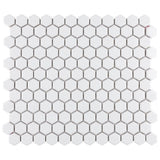 Merola Tile Metro Hex Glossy White 10-1/4 in. x 11-3/4 in. x 5 mm Porcelain Mosaic Tile (8.56 sq. ft. / case)