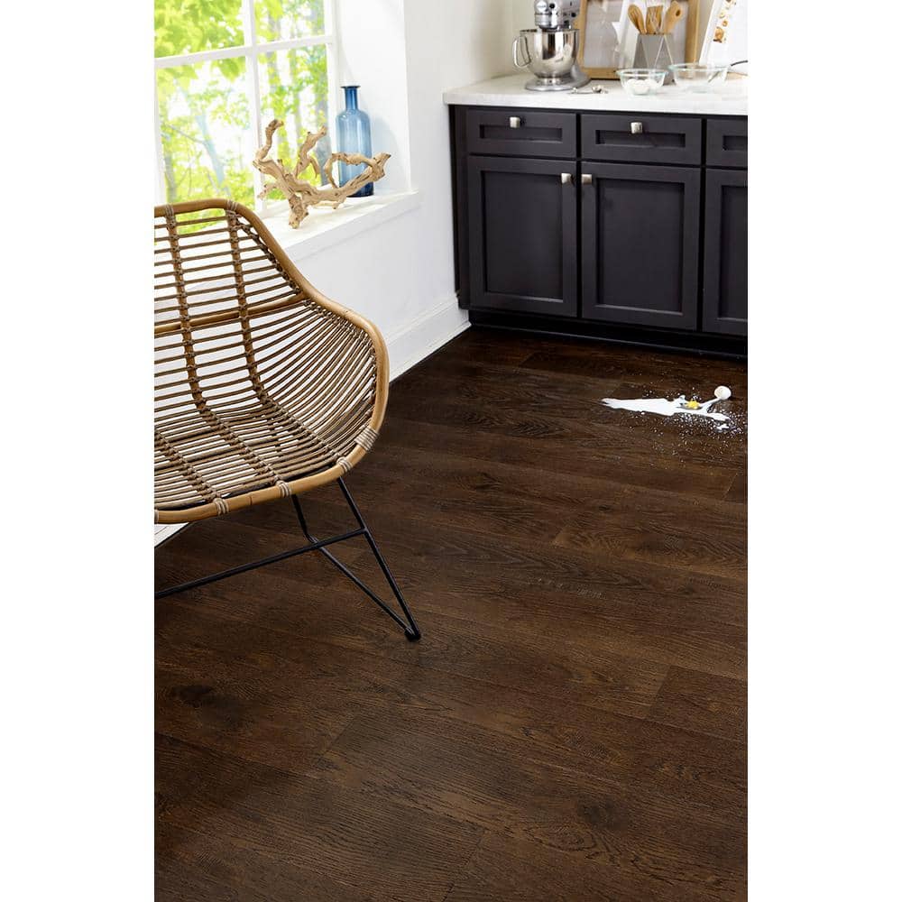 OptiWood Hudson Bay Oak 1/3 in. T x 7.5 in. W Click Lock Wire Brushed Engineered Hardwood Flooring (17.5 sq.ft./case)