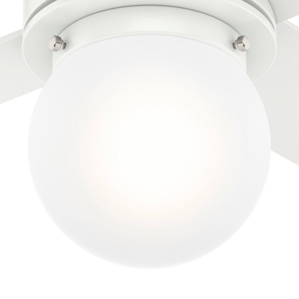 Hunter Hepburn LED 44-in Matte White Indoor Ceiling Fan with Light and Wall Control (4-Blade)