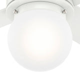 Hunter Hepburn LED 44-in Matte White Indoor Ceiling Fan with Light and Wall Control (4-Blade)