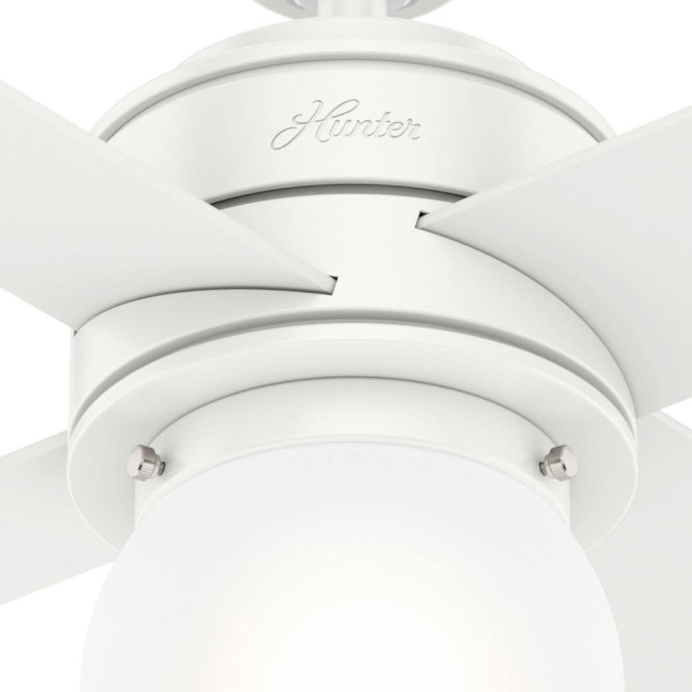 Hunter Hepburn LED 44-in Matte White Indoor Ceiling Fan with Light and Wall Control (4-Blade)