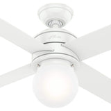 Hunter Hepburn LED 44-in Matte White Indoor Ceiling Fan with Light and Wall Control (4-Blade)