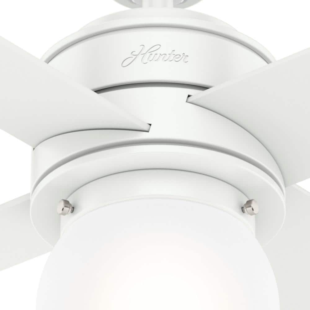 Hunter Hepburn LED 44-in Matte White Indoor Ceiling Fan with Light and Wall Control (4-Blade)