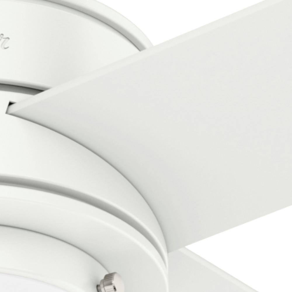 Hunter Hepburn LED 44-in Matte White Indoor Ceiling Fan with Light and Wall Control (4-Blade)