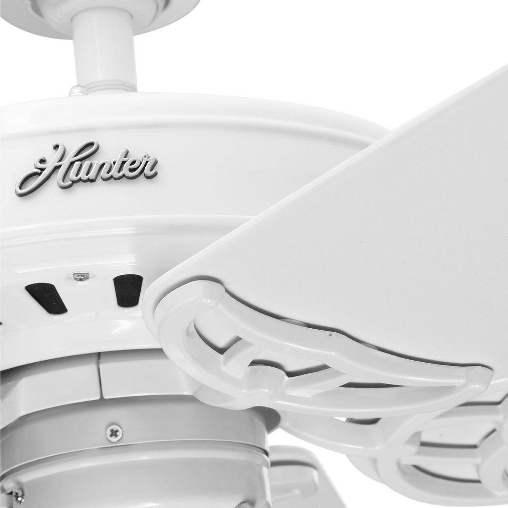 Hunter Bridgeport 52-in White Indoor/Outdoor Ceiling Fan, 5-Blade