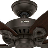 Hunter Builder Elite 52-in New Bronze Indoor/Outdoor Ceiling Fan, 5-Blade, Damp Rated