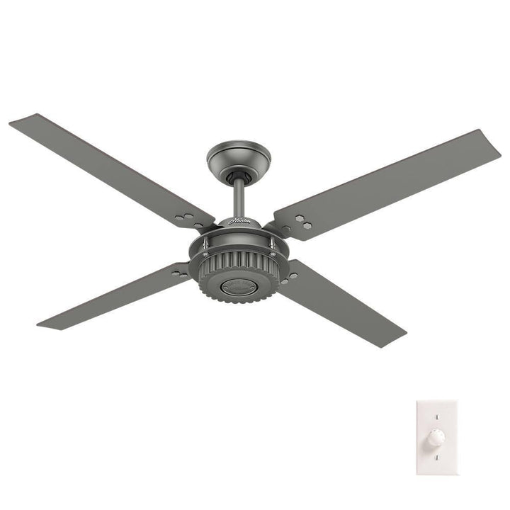 Hunter Chronicle 54-in Brushed Slate Indoor/Outdoor Ceiling Fan, 4-Blade