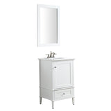 ANZZI Alexander Series 21-in Black Single Sink Bathroom Vanity with White Solid Surface Top (Mirror Included)