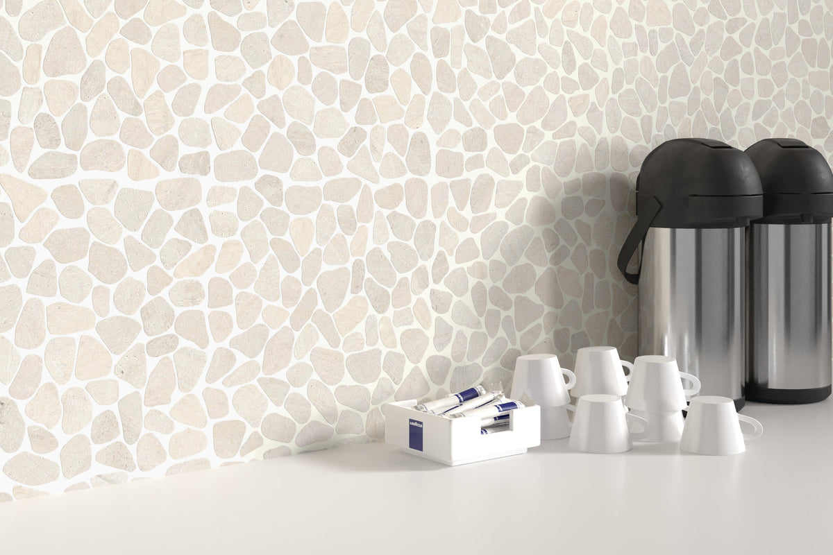 Emser Cultura Taupe Natural Stone Pebble Mosaic Border Tile, 12-in x 12-in Sheet (10-Pack)