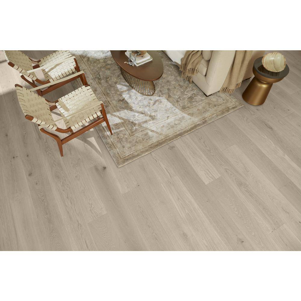 ASPEN FLOORING Ice Caps White Oak 9/16 in. T x 8.66 in. W Tongue and Groove Smooth Engineered Hardwood Flooring (31.25 sqft/case)