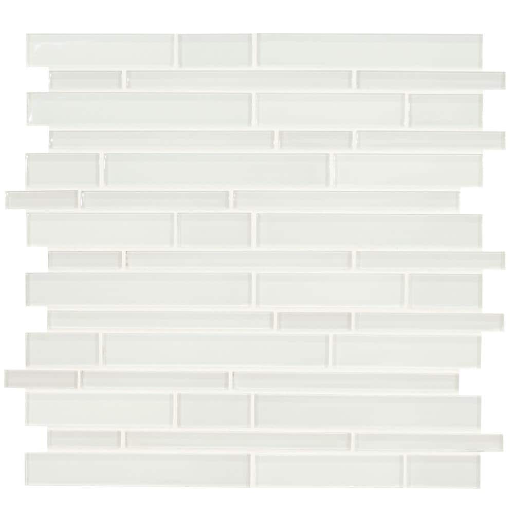MSI Ice Interlocking 12 in. x 12 in. x 8 mm Glass Mesh-Mounted Mosaic Tile (10 sq. ft./Case)
