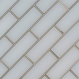 MSI Ice Glossy 4 in. x 12 in. Glass White Subway Tile (2 sq. ft. / Case)