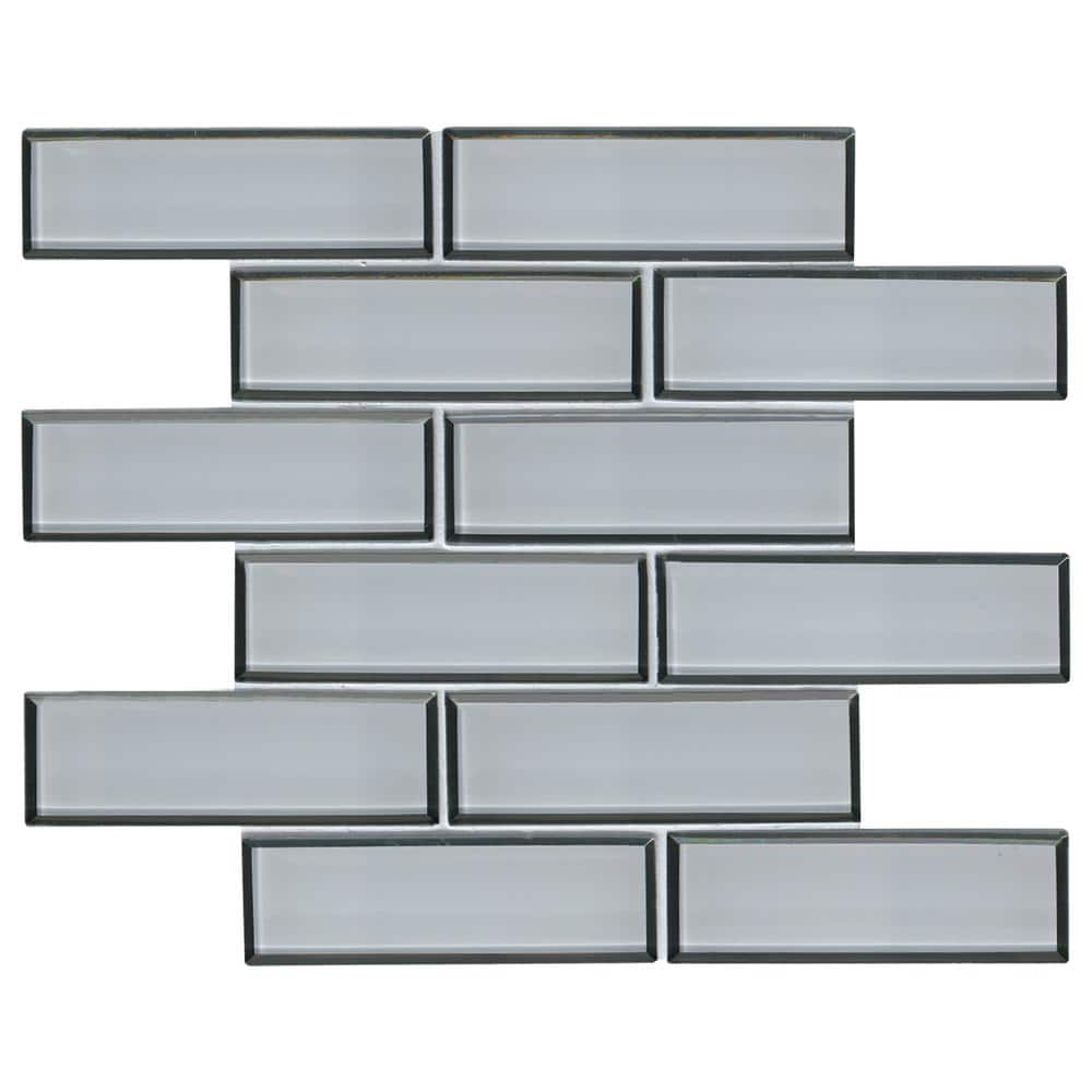 MSI Ice Bevel Subway 11.73 in. x 11.73 in. x 8 mm Glass Blend Mesh-Mounted Mosaic Tile (9.6 sq. ft. / Case)