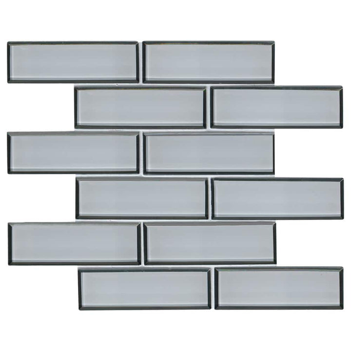 MSI Ice Bevel Subway 11.73 in. x 11.73 in. x 8 mm Glass Blend Mesh-Mounted Mosaic Tile (9.6 sq. ft. / Case)
