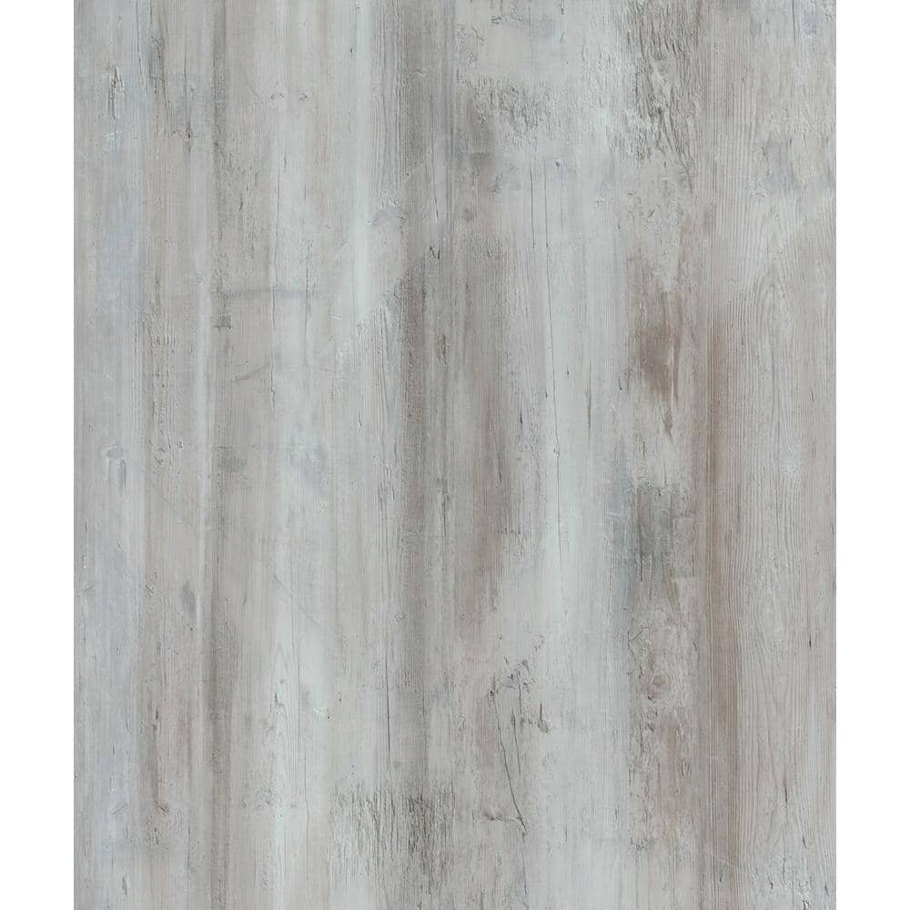 DuraDecor Weekend Warrior Iced Barnwood 3 MIL x 6-in W x 36-in L Peel & Stick Water Resistant Luxury Vinyl Flooring (21 sf/case)