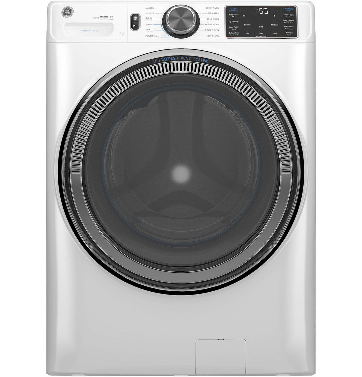 GE UltraFresh Vent System 5.0-cu ft Stackable Steam Cycle Front-Load Washer (Diamond Gray) ENERGY STAR