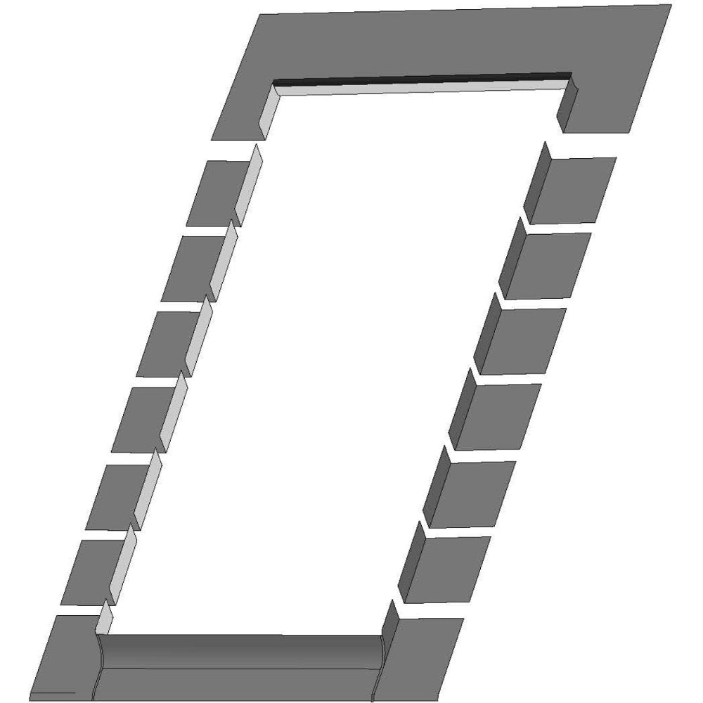 Aluminum Low-Profile Shingle Roof Flashing Kit for Deck Mount Skylight - All Sizes image 2
