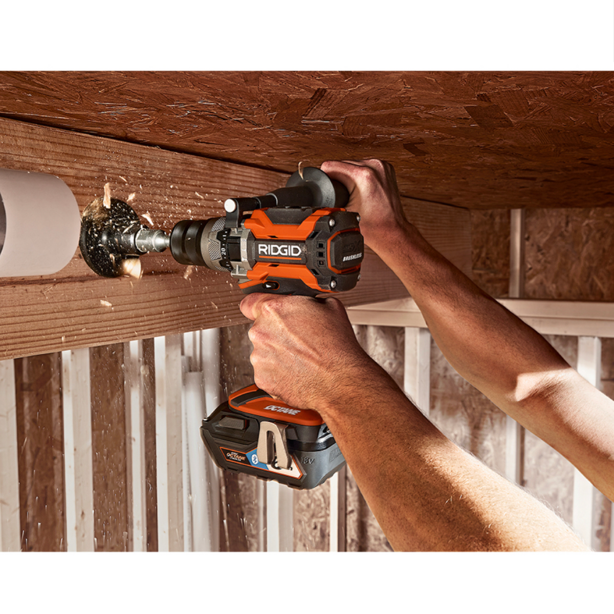 RIDGID 18-Volt OCTANE Cordless Brushless 1/2 in. Hammer Drill/Driver (Tool Only)