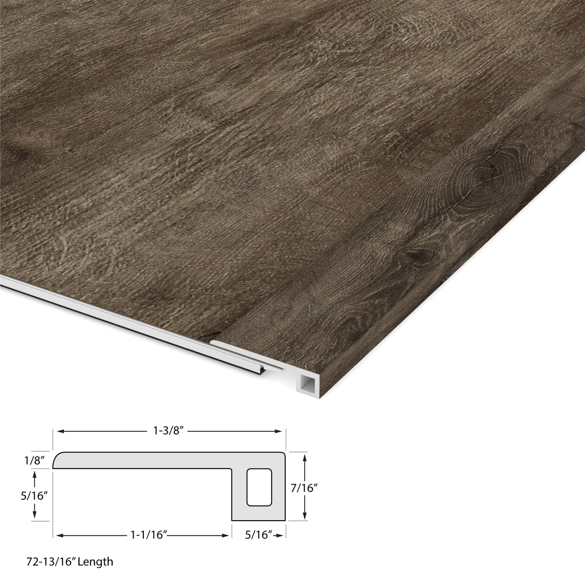 CALI 1.39-in x 72.83-in Offshore Oak Vinyl Floor Threshold