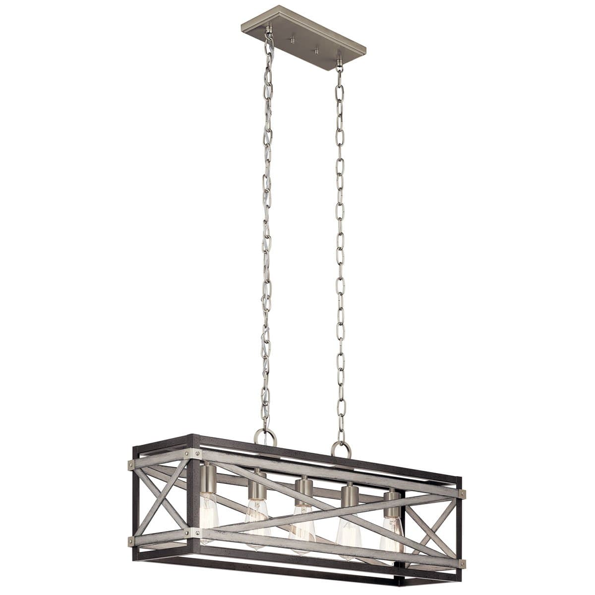 Kichler Stetton 5-Light Linear Pendant, Anvil Iron with Distressed Antique Grey Accents, 29.5 in.