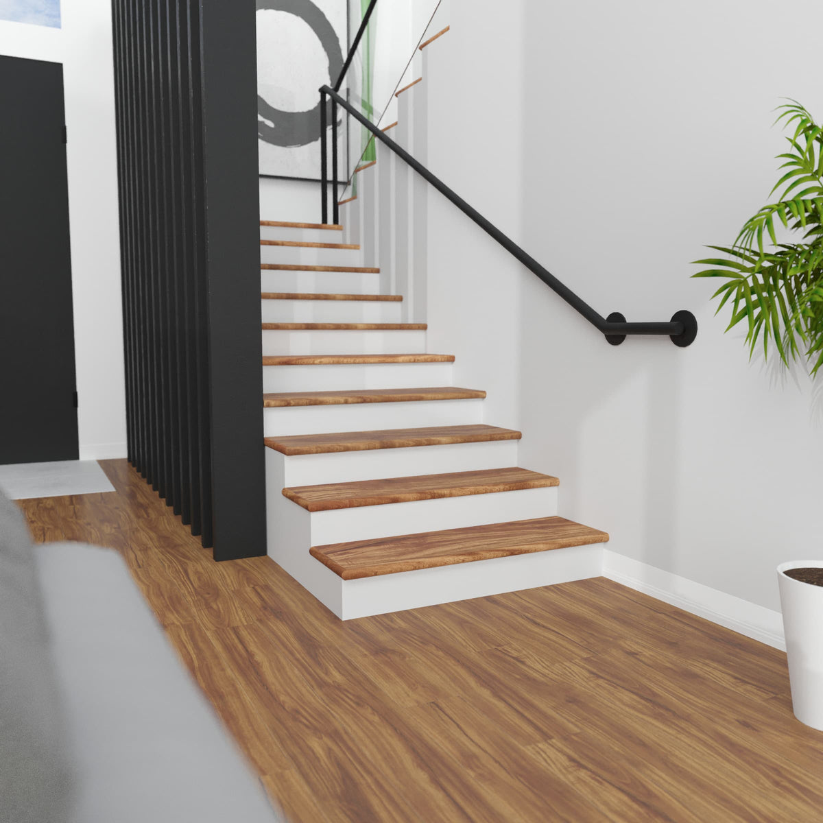 Cali Bamboo Vinyl Pro 11.5-in x 48.31-in Classic Acacia Stair Tread