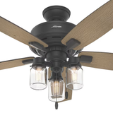 Hunter Lincoln Edison Style LED 52-in Natural Iron LED Indoor Ceiling Fan (5-Blade)