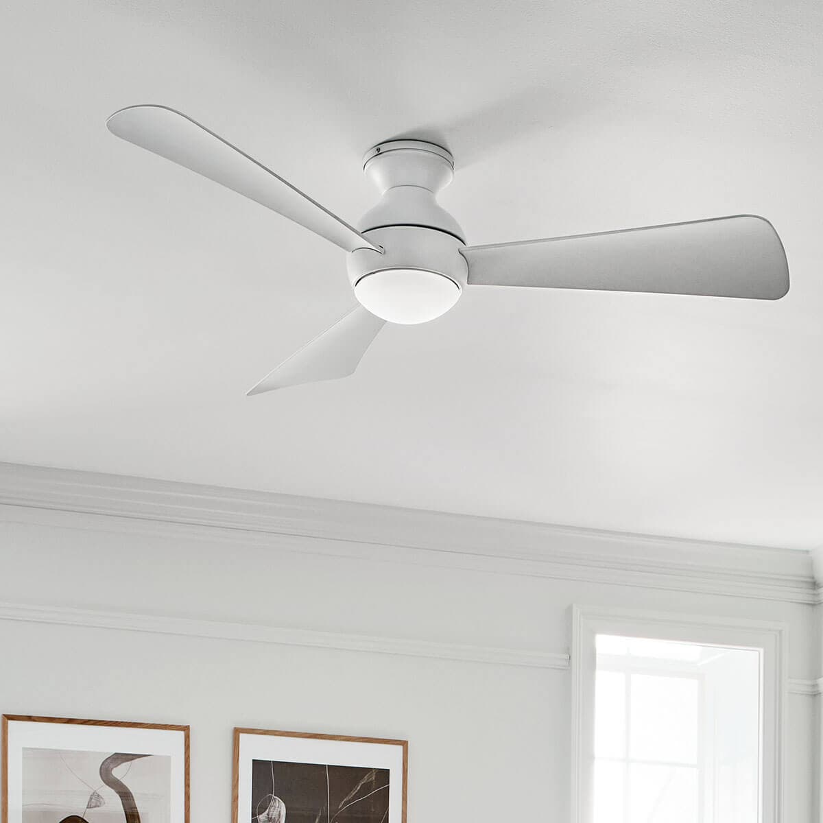 Kichler Sola 54-in Matte White Indoor/Outdoor Ceiling Fan with LED Light (3-Blade)