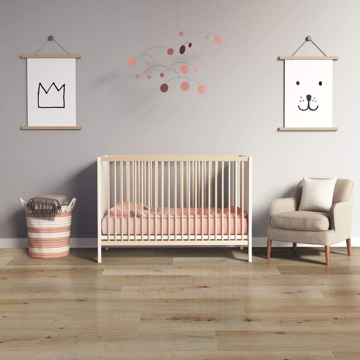 CALI Vinyl Mute Step Natural Elm 6.5-mm x 7-in W x 48-in L Water-Resistant Luxury Vinyl Plank Flooring (24.03-sq ft/case)