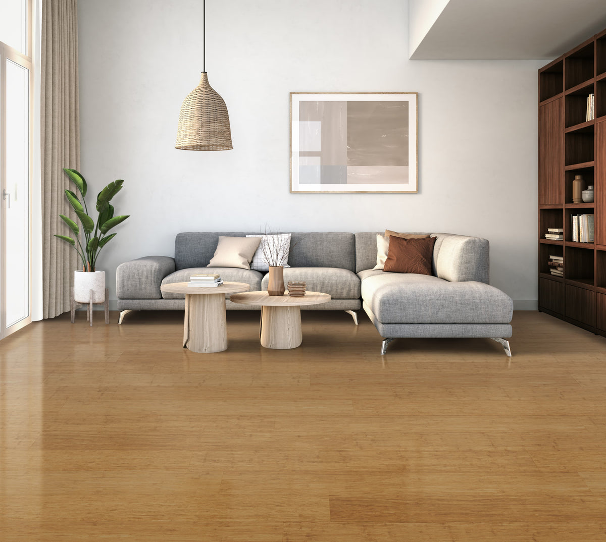 Cali Bamboo Fossilized 5.31-in Mocha Bamboo Smooth/Traditional Engineered Hardwood Flooring (21.5-sq ft)