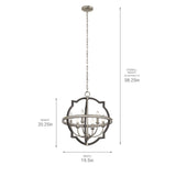 Kichler Elula 6-Light Anvil Iron & Distressed Antique Grey Farmhouse Chandelier, 19.5" DIA x 20.25" H