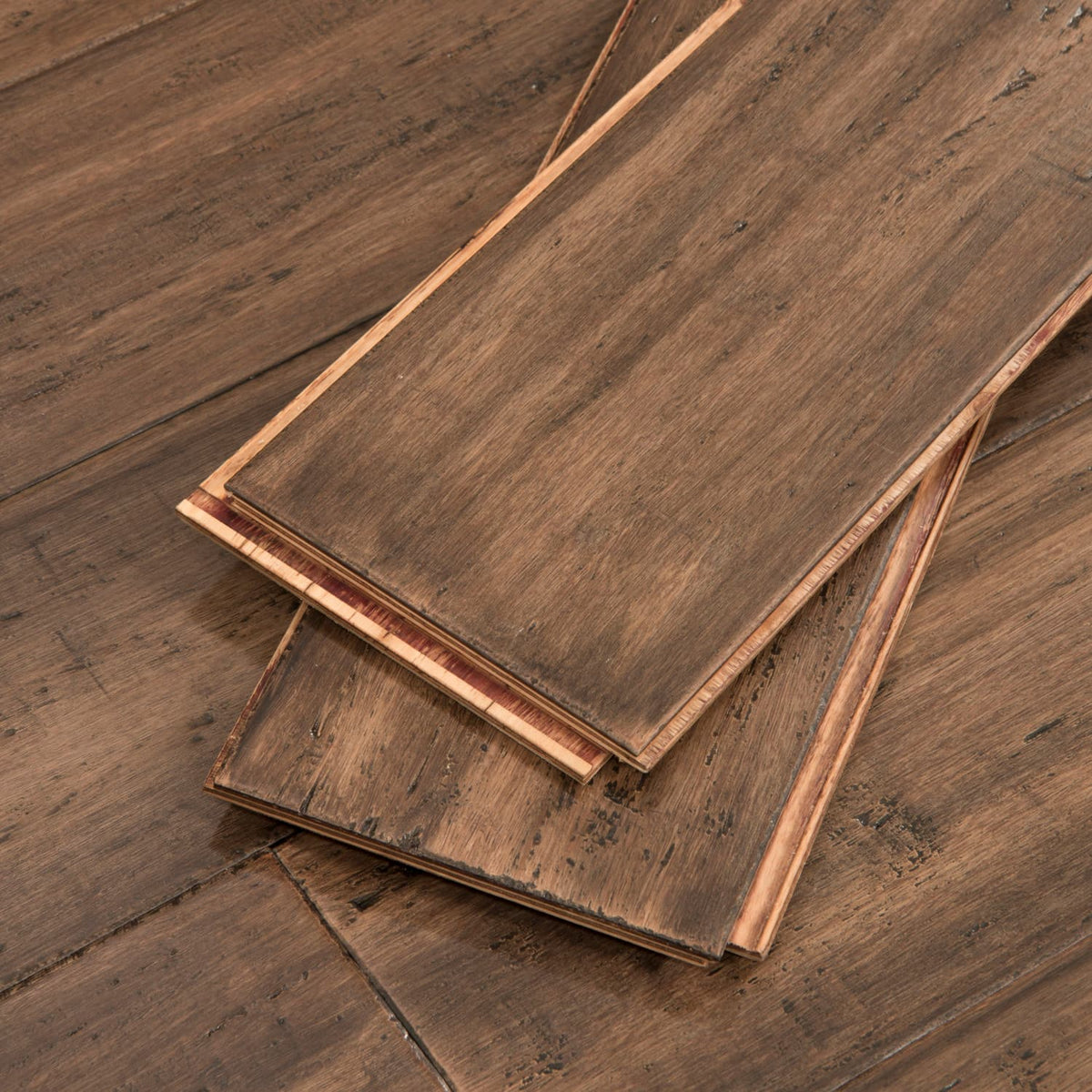Cali Bamboo Fossilized 5.31-in Treehouse Bamboo Distressed Engineered Hardwood Flooring (21.5-sq ft)