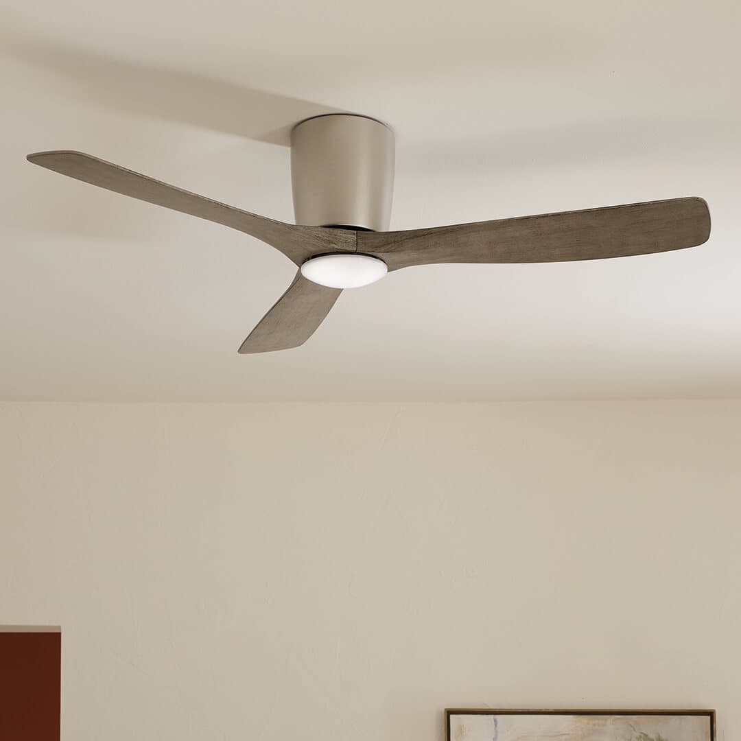 Kichler Volos 54-in Satin Natural Bronze with Brushed Nickel Accents LED Indoor Ceiling Fan with Remote (3-Blade)