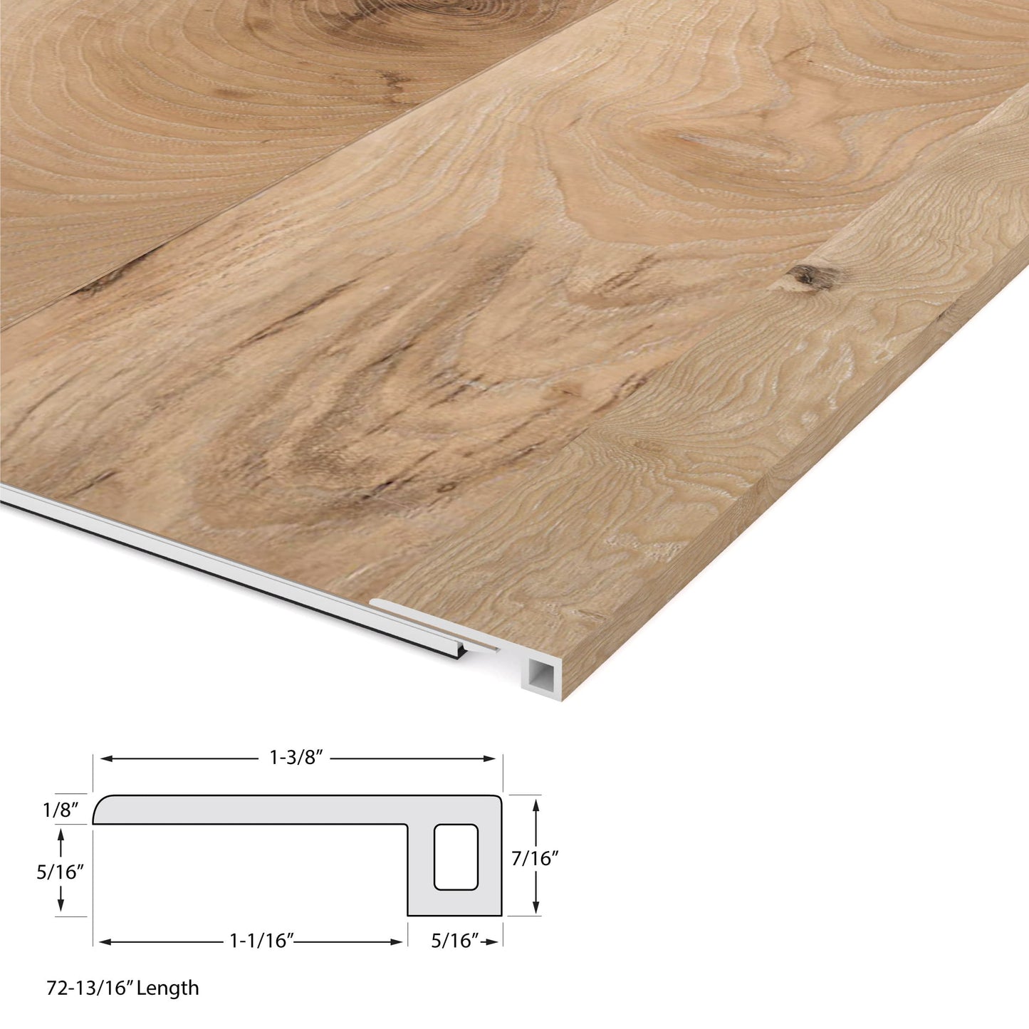 CALI Seaboard Oak 1.39-in x 72.83-in Vinyl Floor Threshold