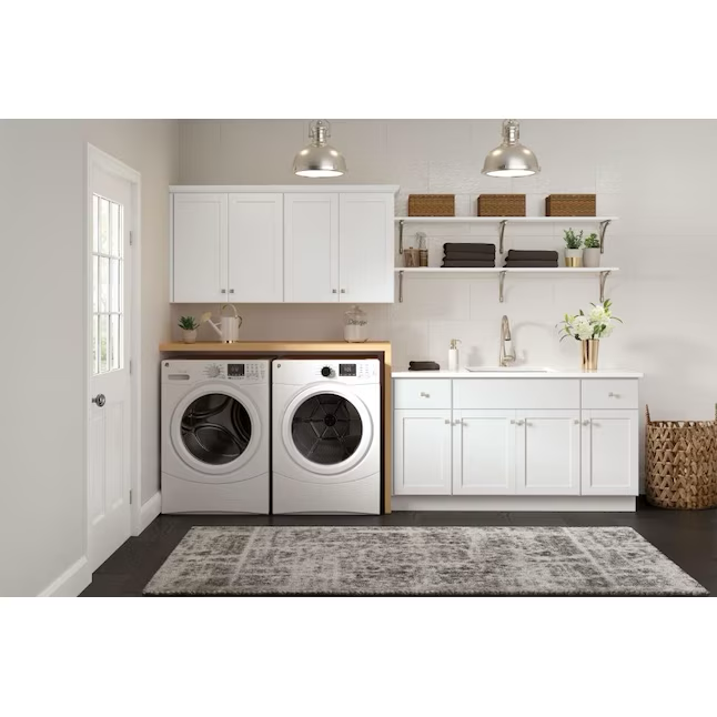 Diamond NOW Arcadia 36-in W x 35-in H x 23.75-in D TrueColor White Sink Base Stock Cabinet