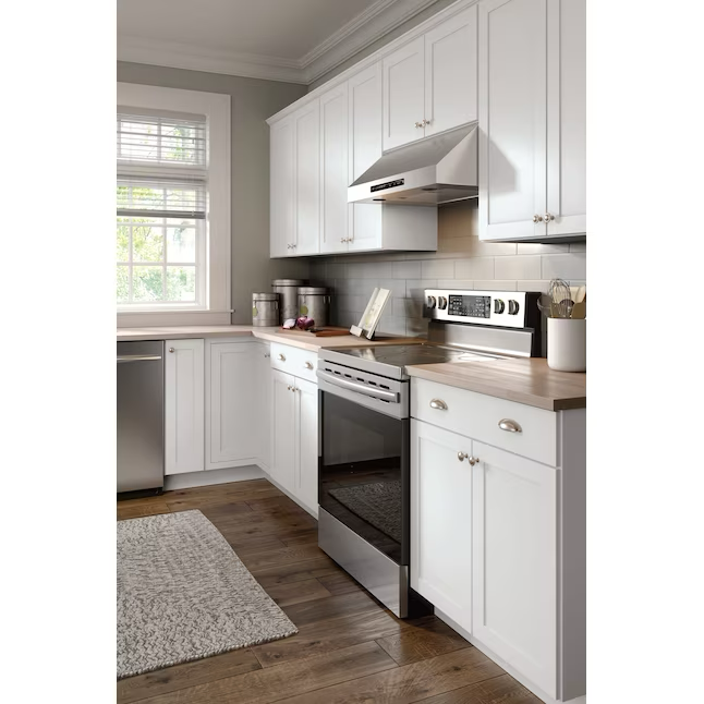 Diamond NOW Arcadia 15-in W x 35-in H x 23.75-in D TrueColor White Door and Drawer Base Stock Cabinet