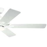 Kichler Basics Pro Designer 52-in Matte White Indoor/Outdoor Ceiling Fan with Light Kit & Remote, 5 Blades