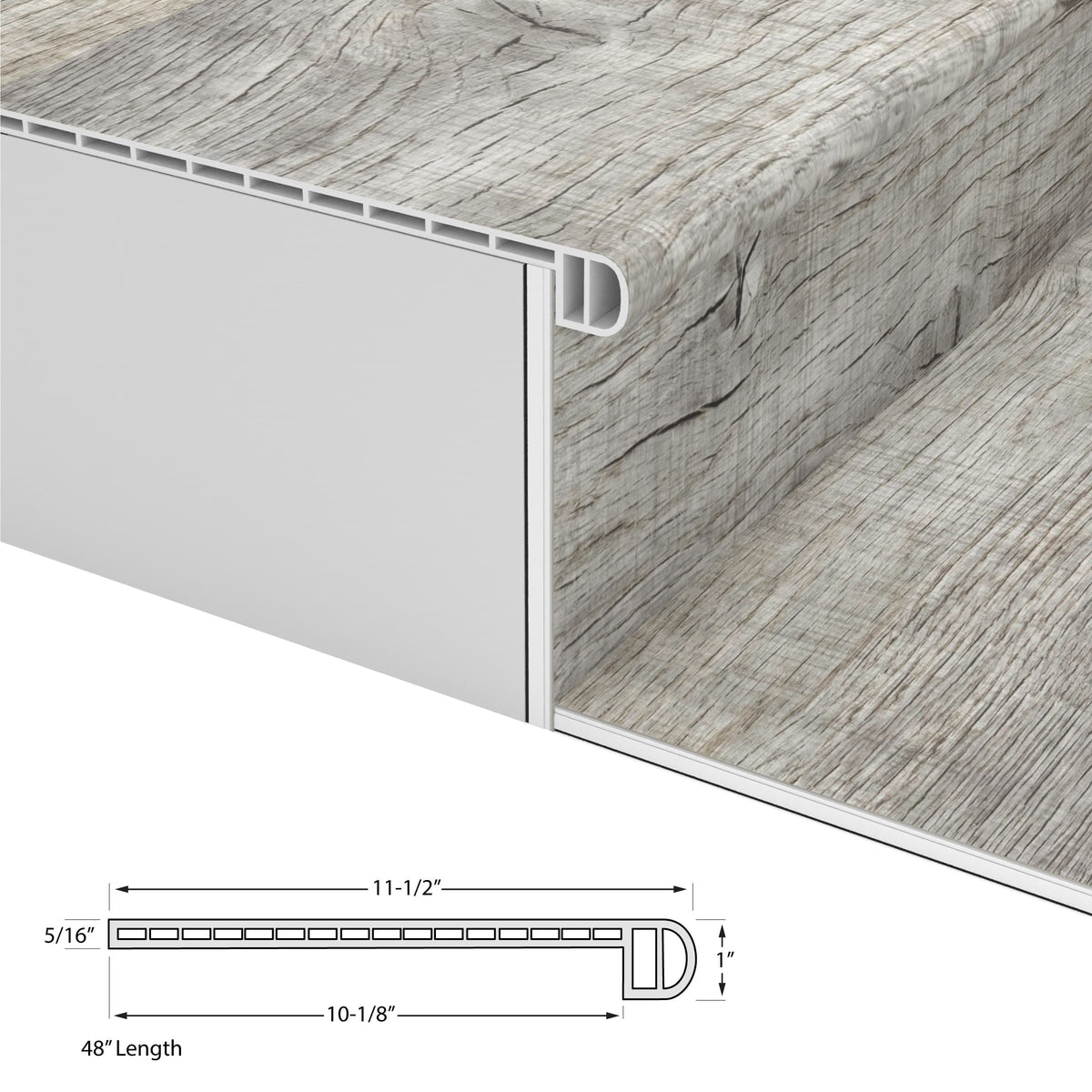 Cali Bamboo Vinyl Pro 11.5-in x 48.03-in Natural Prefinished Stair Tread