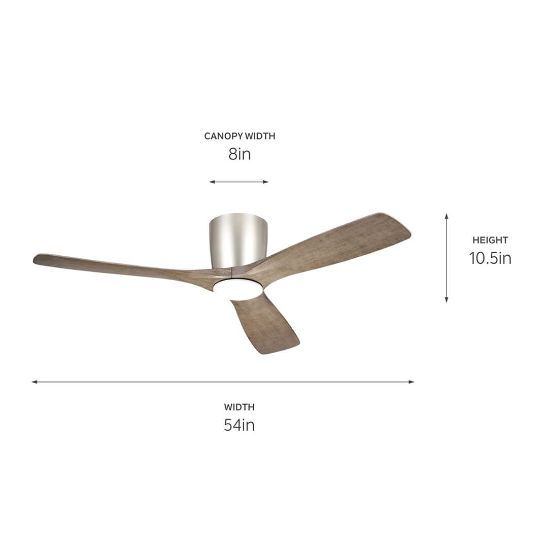 Kichler Volos 54-in Satin Natural Bronze with Brushed Nickel Accents LED Indoor Ceiling Fan with Remote (3-Blade)