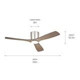 Kichler Volos 54-in Satin Natural Bronze with Brushed Nickel Accents LED Indoor Ceiling Fan with Remote (3-Blade)