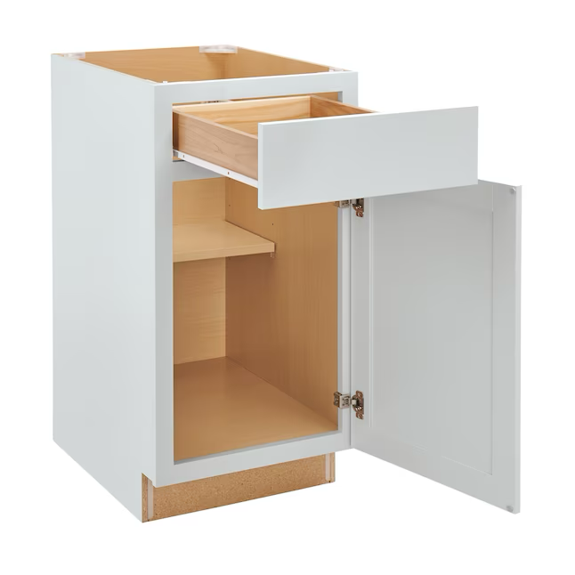 Diamond NOW Arcadia 15-in W x 35-in H x 23.75-in D TrueColor White Door and Drawer Base Stock Cabinet