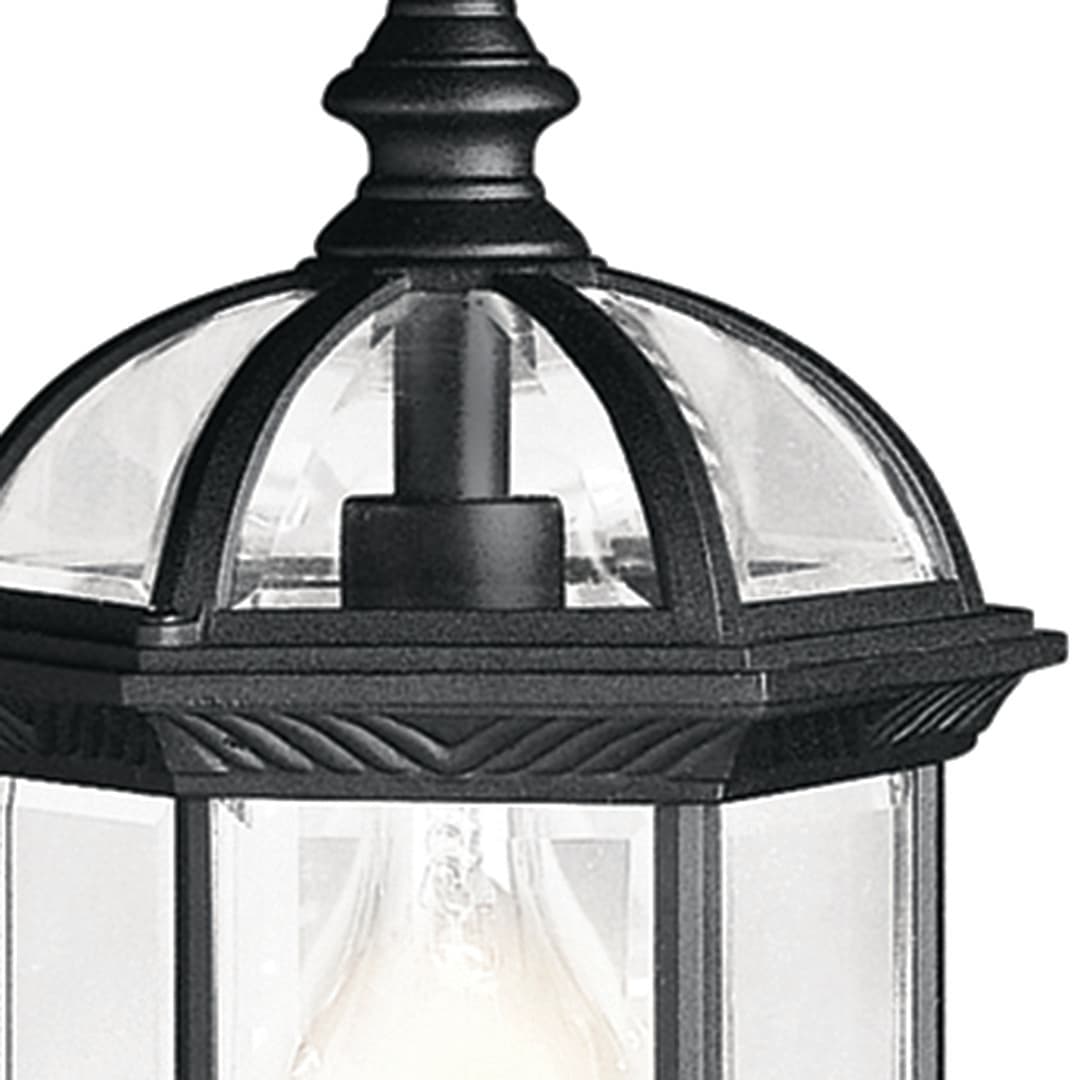 Kichler Barrie Outdoor Hanging Lantern, Black, Clear Beveled Glass, 8 in W x 13.5 in H